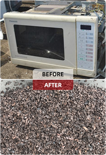 Comparison of materials before and after processing مقارنة المواد قبل وبعد المعالجة